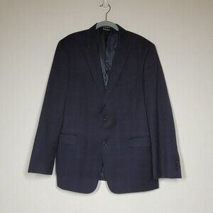 Tommy Hilfiger Sports Coat Blazer Blue Window‎ Pane Worsted Wool 42R
